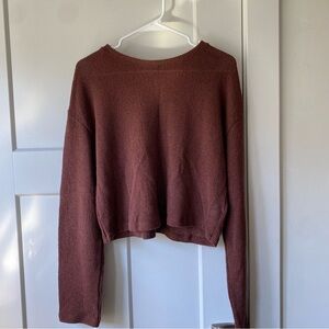 Zara Chocolate Brown Crew Neck Sweater